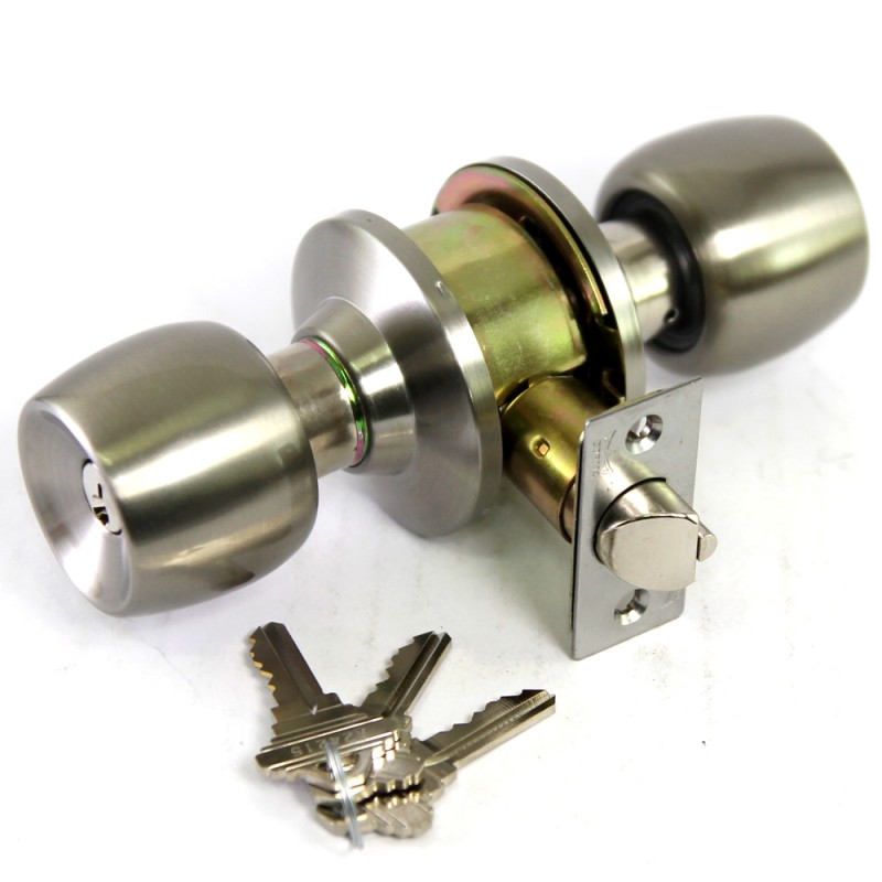 Dorma Entrance Cylindrical Knob Lockset DA3 Demen Finishes US32D Standard Stainless Steel